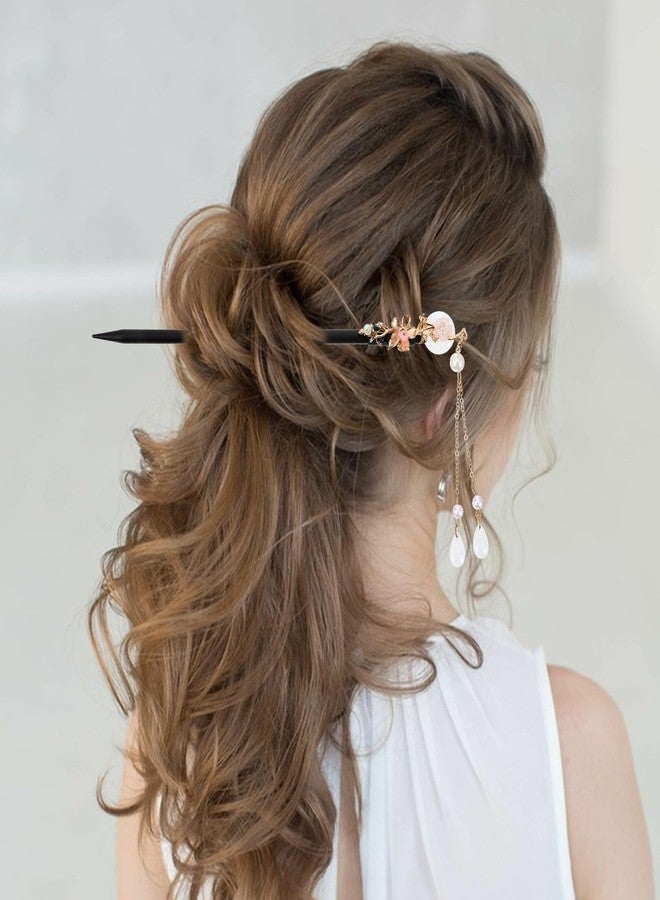 Matwsec 4PCS Chinese Wooden Hair Stick for Women, Retro Hair Sticks for Buns, Japanese Classic Hairs Chopsticks Wooden Hairpins Handmade Flower Accessories - Image 5